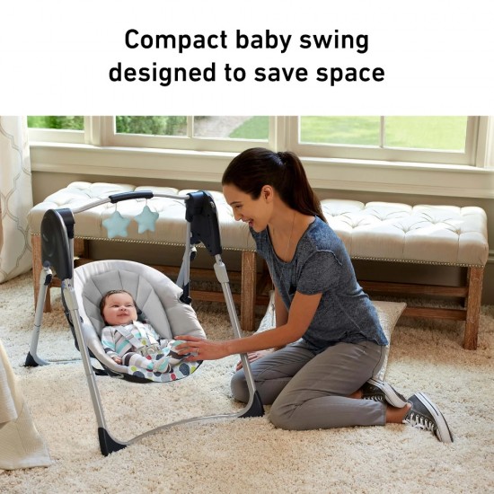 Graco Slim Spaces™ Compact Baby Swing – Tilden Gray Graco Slim Spaces™ Compact Baby Swing – Tilden Gray