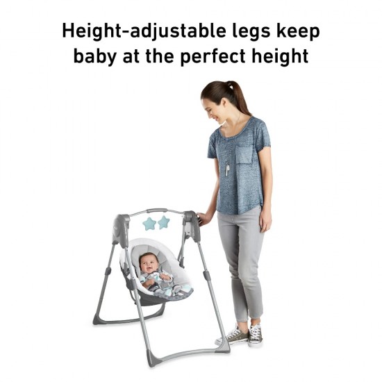 Graco Slim Spaces™ Compact Baby Swing – Tilden Gray Graco Slim Spaces™ Compact Baby Swing – Tilden Gray