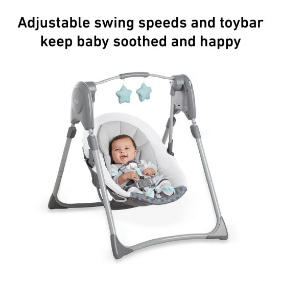 Graco Slim Spaces™ Compact Baby Swing – Tilden Gray Graco Slim Spaces™ Compact Baby Swing – Tilden Gray