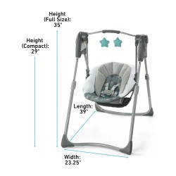 Graco Slim Spaces™ Compact Baby Swing – Tilden Gray