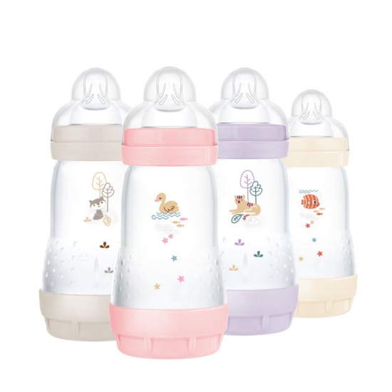 MAM Easy Start™ Self-Sterilizing Anti-Colic Baby Bottle Girl Multi – 260 ml x 4 Bottles 
