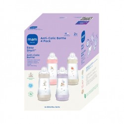 MAM Easy Start™ Self-Sterilizing Anti-Colic Baby Bottle Girl Multi – 260 ml x 4 Bottles 