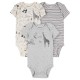 Carter’s Child of Mine Baby Boys Short-Sleeve Bodysuits Safari Striped– 3 Pack