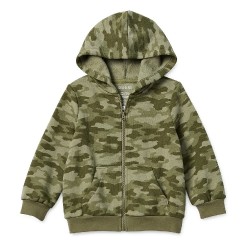 Okie Dokie Toddler & Little Boys Lightweight Fleece Hooded Jacket – Green Camo