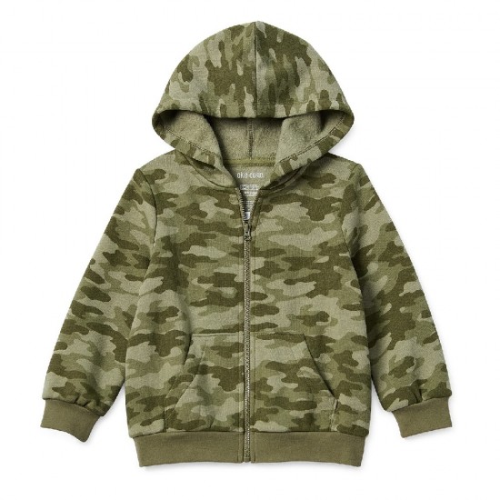 Okie Dokie Toddler & Little Boys Lightweight Fleece Hooded Jacket – Green Camo