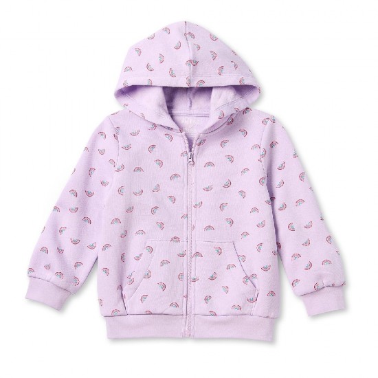 Okie Dokie Toddler & Little Girls Lightweight Fleece Hooded Jacket – Iris Blossom Okie Dokie Toddler & Little Girls Lightweight Fleece Hooded Jacket – Iris Blossom