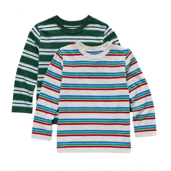 Okie Dokie Toddler & Little Boys 2-Piece Long Sleeve T-Shirt Set – Polar Green