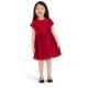 Girls Metallic Lurex Chiffon Sleeveless Dress – Red