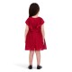 Girls Metallic Lurex Chiffon Sleeveless Dress – Red