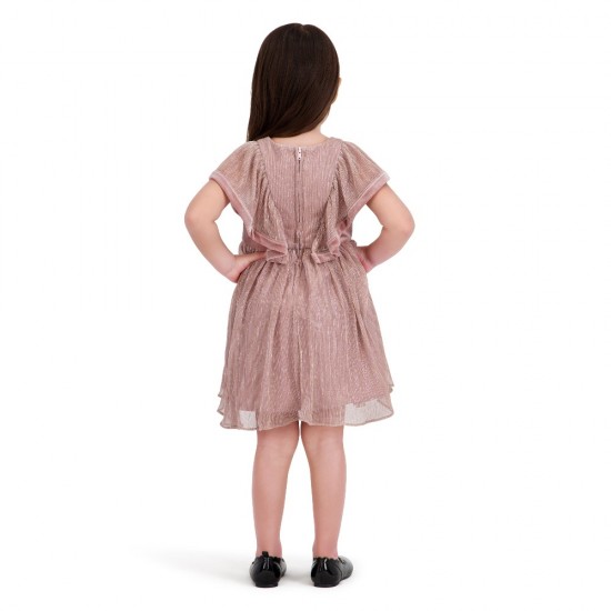 Girls Metallic Lurex Chiffon Sleeveless Dress – Mauve Girls Metallic Lurex Chiffon Sleeveless Dress – Mauve