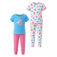 Rene Rofe Girls Ocean Creature 4-Piece Pajama Set – 12 to 24 Months