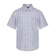 IZOD Big Boys Short Sleeve Regular Fit Button-Down Shirt - Pink/Blue 