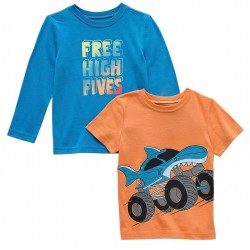 Okie Dokie Toddler Boys 2-Pack Graphic T-Shirts