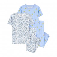 Carter's Toddler Girls 4-Piece Cotton Pajama Set – Blue Carter's Toddler Girls 4-Piece Cotton Pajama Set – Blue