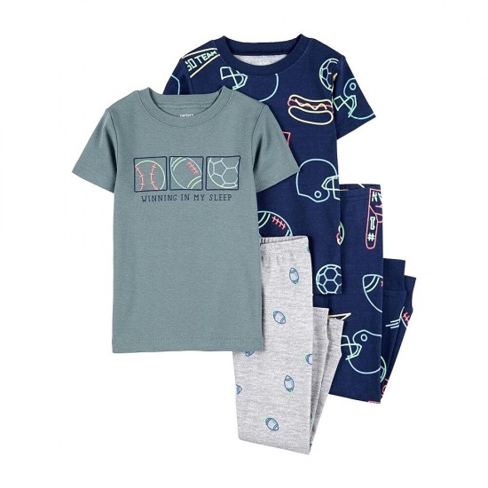 Carter's Toddler Boys 4-Piece Cotton Pajama Set – Navy Carter's Toddler Boys 4-Piece Cotton Pajama Set – Navy