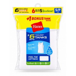 Hanes Boys' Cool Comfort Tagless White Tanks – 6-Pack