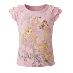 Girls' Disney Princess Pink Flutter Sleeve T-Shirt