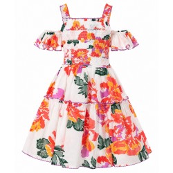 Rare Editions Big Girls' Sleeveless Cold Shoulder A-Line Dress