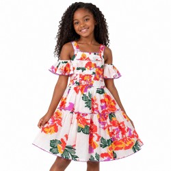 Rare Editions Big Girls' Sleeveless Cold Shoulder A-Line Dress