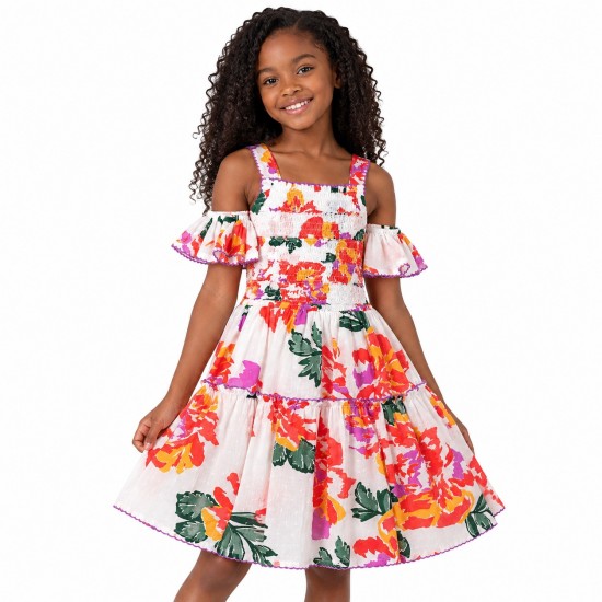 Rare Editions Big Girls' Sleeveless Cold Shoulder A-Line Dress