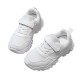 Mesh White Boy-Girl Running Sneaker with Lace & Velcro Closure by Sharp Edge