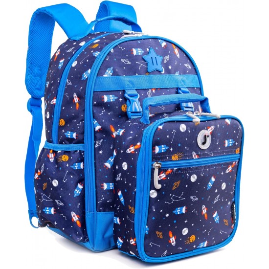 Duet Kids Backpack with matching lunch box by JWORLD - SPACESHIP