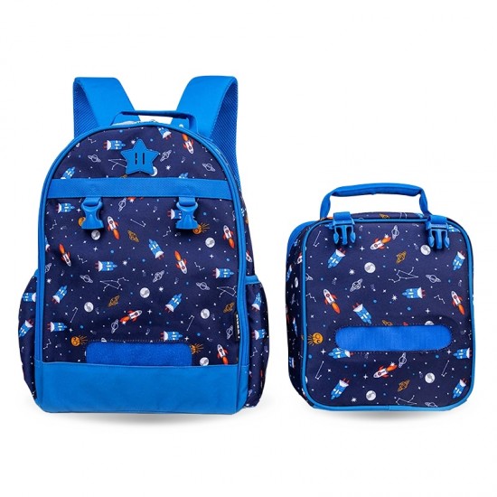 Duet Kids Backpack with matching lunch box by JWORLD - SPACESHIP