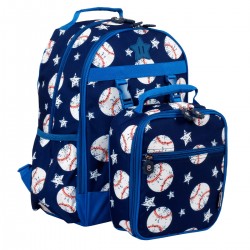 J WORLD Duet Kids Backpack &  Lunch Box Set - Baseball 