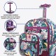 Duo Rolling Backpack with Detachable Lunch Box Set (18 Inch) by JWORLD - SECRET GARDEN