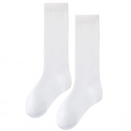 White Girls Knee-High Uniform Socks - 2 Pack