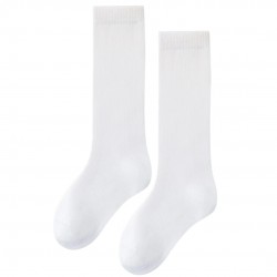 Sharp Edge Girls Knee-High Socks - White - 2 Pair Packs