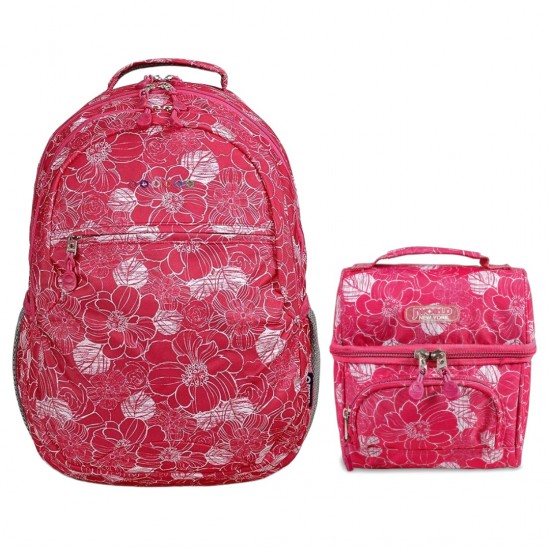 JWORLD Cornelia Laptop Backpack & Insulated Lunch Bag - ALOHA