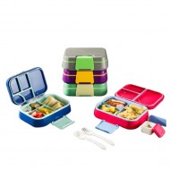 Colorful Bento Lunchbox with Spoon and Fork Set 