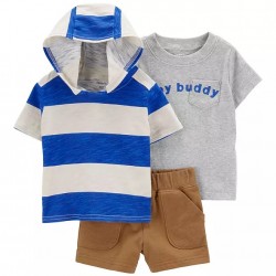 Carter's Boys 3-Piece Short Set - Blue Stripe