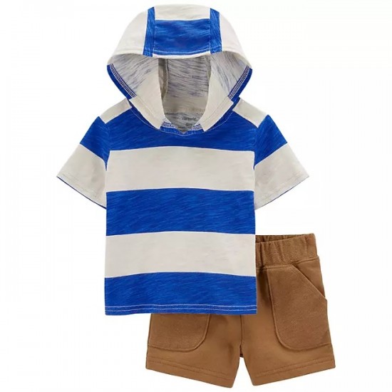 Carter's Boys 3-Piece Short Set - Blue Stripe