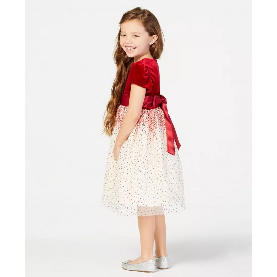 Girls  7-16 Velvet Glitter Mesh Dress 7-16