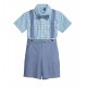 Toddler Boys Suspender Shorts Set 