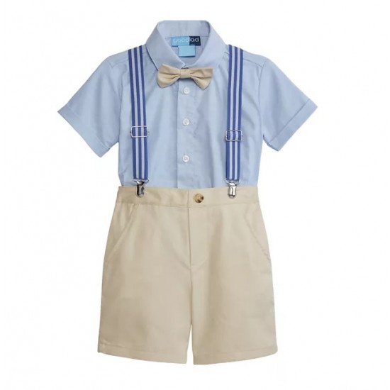 Toddler Boys Suspender Shorts Set 