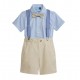 Toddler Boys Suspender Shorts Set 