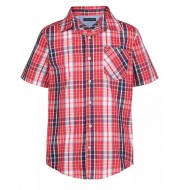 Tommy Hilfiger Boys 4-18 Short Sleeve Frame Plaid Shirt - Red