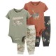 Carter’s Baby Boy  4-piece Layette Set - Green/Brown