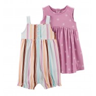 Carter’s Baby Girl 2-Pack Romper & Dress Set Multi 