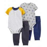 Carter’s Baby Boy 4-piece Layette Set +  Stripes/Bugs