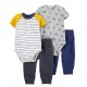 Carter’s Baby Boy 4-piece Layette Set +  Stripes/Bugs