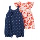 Carter’s Baby Girl Baby 2-Pack Romper & Dress Set Red/Blue