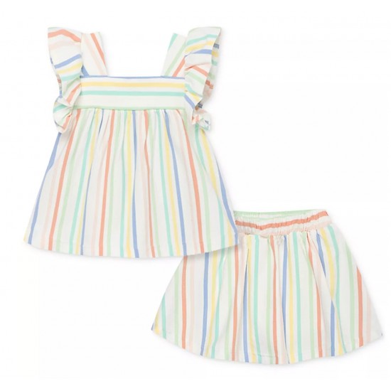 Little Me Baby Girls Striped Knit Top and Skirt - 2 Piece Set