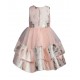 Special Occasion Girl Dress - Blush Platinum Mikado