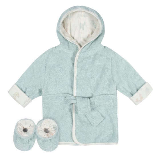 Just Born 2-Piece Baby Boys Desert Cactus Bathrobe & Booties Set (0-9M)