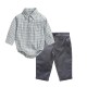 Baby Boys Plaid Bodysuit & Pants Dressup Set: 3 -24months 