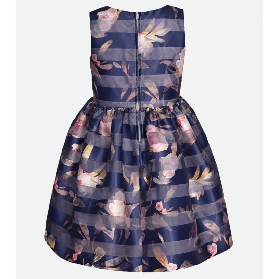 Special Occasion Girl Dress - Botanical and Flower Bow